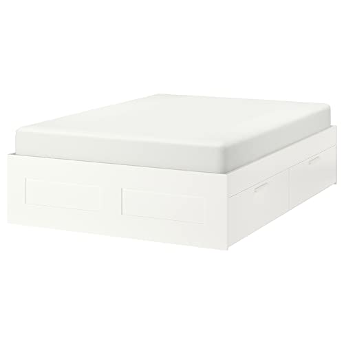 Ikea Struttura letto BRIMNES con contenitore, 140x200 cm, bianco/Luröy