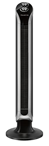 Rowenta VU6620 Eole Infinite Ventilatore a Torre, Silenzioso, Risparmio Energetico, Timer Fino a 3 Velocità, Nero