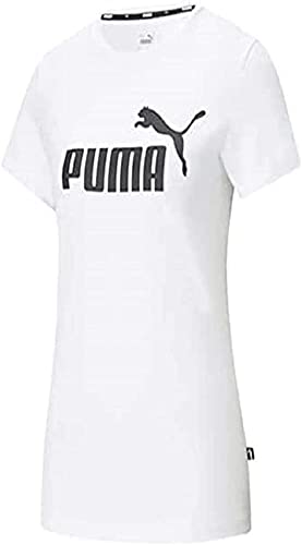 PUMA Ess+ Metallic Logo Tee, Maglietta Unisex, Bianco, M