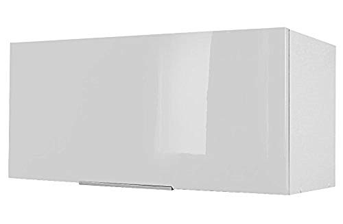 Berlioz créations - Mobile alto da cucina sopra cappa, Altro, bianco brillante, 80 x 34 x 35 cm