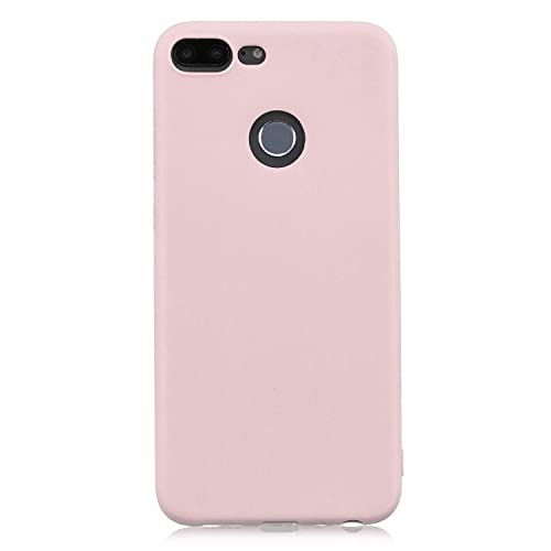 cuzz Cover per Huawei Honor 9 Lite+(1 pezzi proteggi schermo in vetro temperato) tinta unita premium flessibile in silicone TPU custodia sottile ultra leggera antiscivolo anti-shock housse(rosa