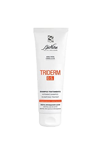 BioNike Triderm D.S. - Shampoo Trattamento per Dermatite Seborroica, con Ciclopiroxolamina e Acido Succinico, Azione Seboregolatrice e Lenitiva, Allevia Prurito, Irritazione e Desquamazione, 125 ml