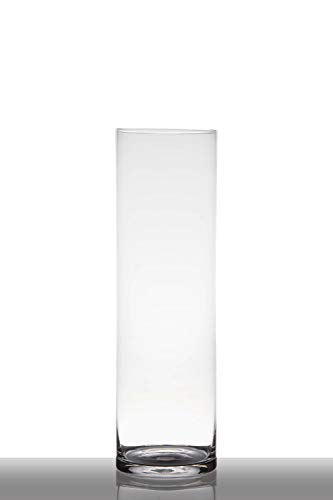 INNA-Glas Vaso da Pavimento in Vetro Sansa, Cilindro/Rotondo, Trasparente, 50 cm, Ø15 cm - Vaso di Vetro/Vaso da Fiori