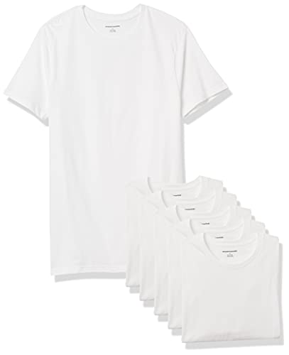 Amazon Essentials T-Shirt Girocollo Uomo, Pacco da 6, Bianco, M