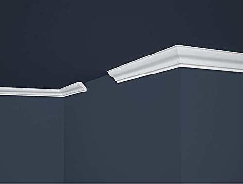 Cornici polistirolo decorativo per soffitto barre da 50 Cm (55 mm x 50 mm) superfice liscia (D) n° 24 Pz / 12 Metri lineari