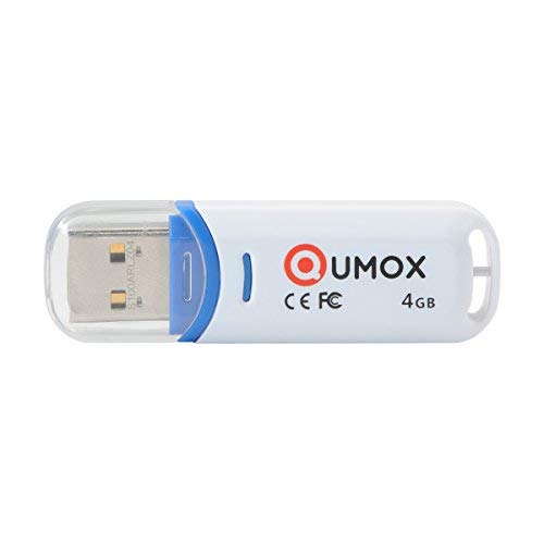 QUMOX 4 GB 4 GB Pen Drive USB 2.0 Flash Stick Blu/Bianco
