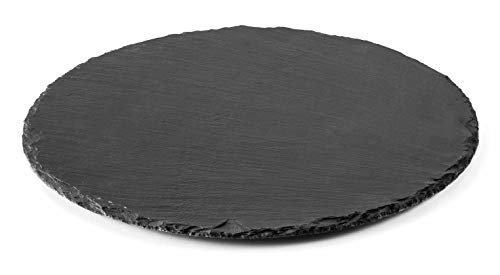 Lacor vassoio ardesia rotondo di Ø25 cm, Altro, nero, 25 cm