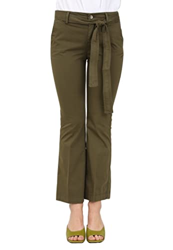 Liu Jo Jeans Pantaloni Donna Verde  Pantalone Casual Modello Chino con Cintura 27