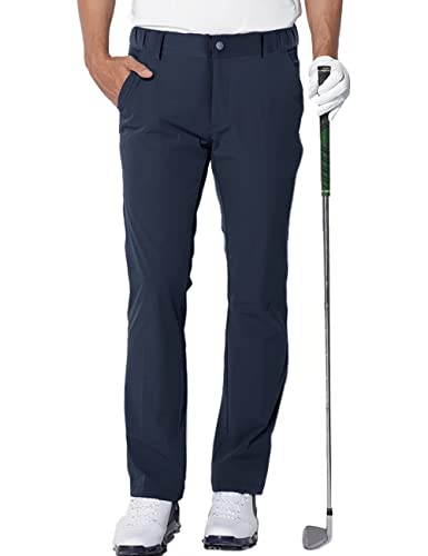 aoli ray Uomo Pantaloni da Golf Sportivi Slim Fit Impermeabile Leggeri Pants con Tasche Darkblue M