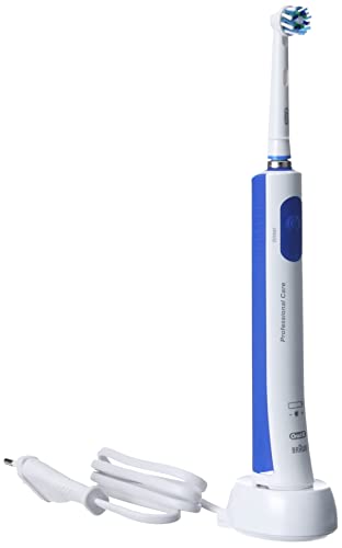 Oral-B Pro 600 Spazzolino Elettrico con Testine Oral B Cross Action, 1 Testina, Controllo della Pressione e Timer incorporati, Batteria Litio, Idea Regalo, Bianco