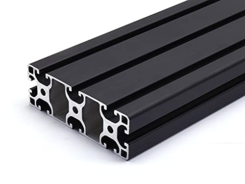 Profilo in alluminio nero, 40 x 120 L, tipo I, scanalatura 8 (leggera), profilo in alluminio 40 x 120 mm, profilo in alluminio 40 x 120, montaggio profilo 1300 mm