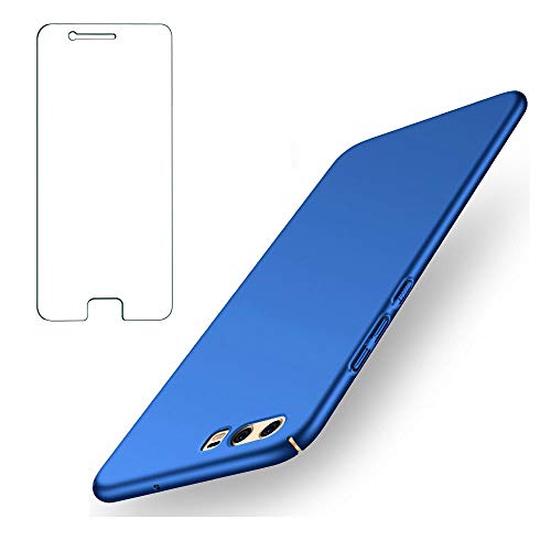BLUGUL Cover Huawei P10 Plus + Gratuito Pellicola Protettiva, Ultra Sottile, Completamente Protettivo, Sentimento di Seta, Duro Custodie per P10 Plus Blu
