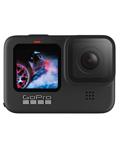 GoPro HERO9 - Fotocamera sportiva impermeabile con schermo LCD frontale e touch screen posteriore, video Ultra HD 5K, foto da 20 MP, streaming live 1080p, webcam, stabilizzazione, nero