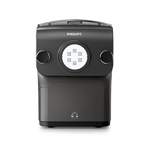 Philips HR2382/15 Macchina per la Pasta - Completamente Automatica, con Auto Pesatura, 8 Trafile, Grigio/Nero