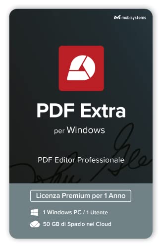 PDF Extra - PDF Editor Professionale – Modifica, Proteggi, Annota, Converti, Compila e Firma PDF - 1 Windows PC / 1 Utente / 1 anno di Licenza