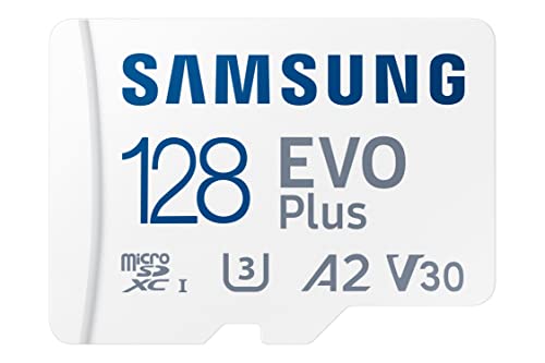 Samsung Scheda di memoria Evo plus 128 GB microSD SDXC U3 classe 10 A2 130 MB/S con adattatore versione 2021(mb-mc128KA/RU)