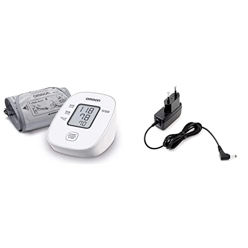 OMRON X2 Basic Misuratore di Pressione Arteriosa da Braccio Digitale + HHP-CM01 Adattatore di rete universale per misuratori della pressione arteriosa