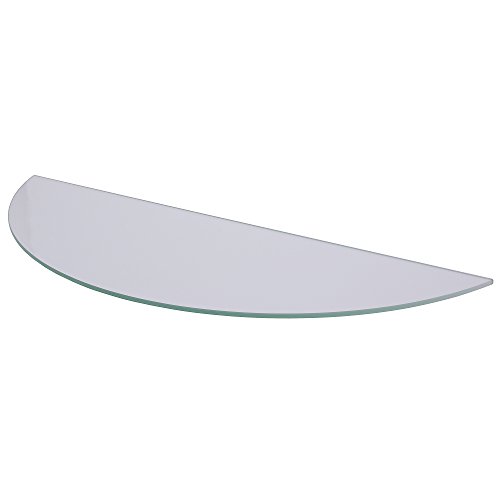 Duraline - Mensola in vetro curva, 60 x 15 x 6 mm, trasparente