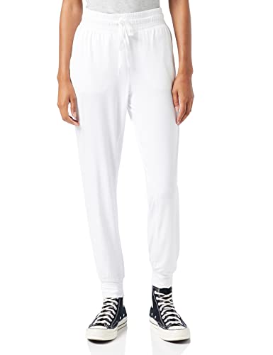 Amazon Essentials Pantaloni della Tuta Elasticizzati Tecnici Spazzolati (Taglie Forti Disponibili) Donna, Bianco, L
