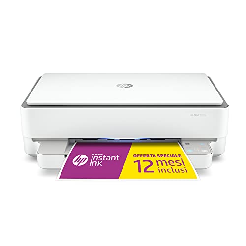 HP Envy 6020e, Stampante Multifunzione, 12 Mesi di Inchiostro Instant Ink Inclusi con HP+