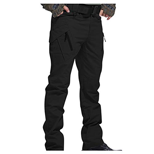 TRHEDL Pantaloni impermeabili antivento da escursionismo all'aperto in peluche per pantaloni da esterno tuta da caldaia da donna a maniche lunghe (nero, M)