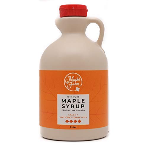 Puro sciroppo d'acero Canadese Grado A (Very dark, Strong taste) - 1 litro (1,32 Kg) - Original maple syrup - Puro succo d'acero