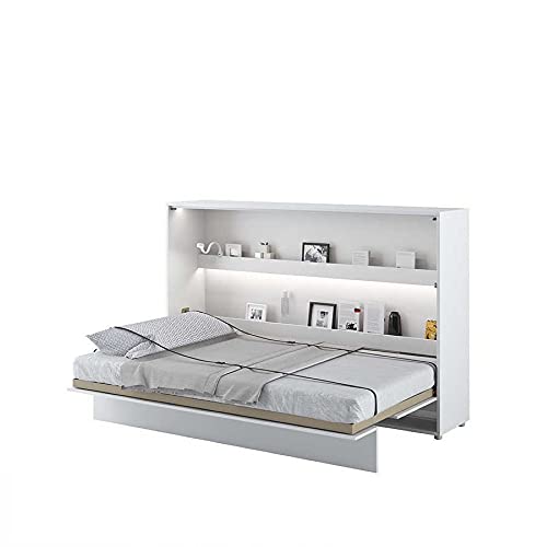 LENART Bed Concept Horizontal - Letto pieghevole, 120 x 200, colore: bianco satinato