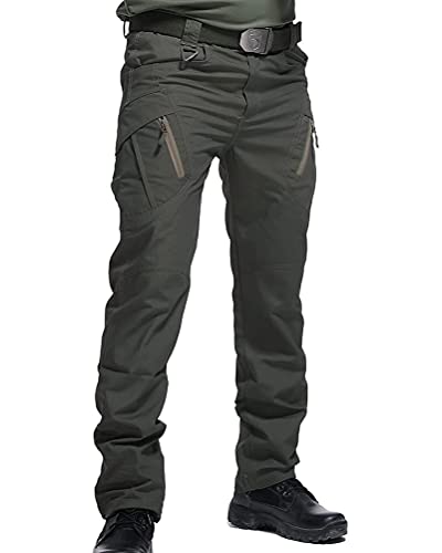 ORANDESIGNE Uomo Pantaloni Militari Tattici Sportivi All'Aperto Cargo Pantaloni con Molteplici Tasche C Verde XL