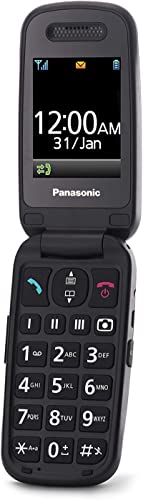 Panasonic KX-TU446EXB Telefono Cellulare Facilitato, Compatibile con Apparecchi Acustici, Ottimo per Anziani, Pulsanti Grandi Retroilluminati, Ampio Display, 600 Ore di Autonomia, Nero
