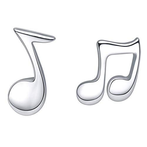 Belons - Piccoli orecchini da donna in argento sterling 925 a forma di note musicali