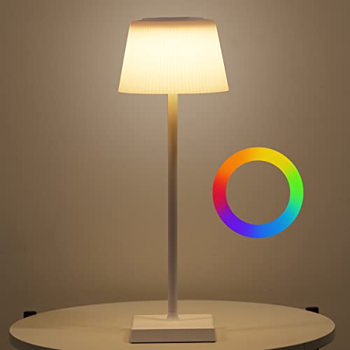 IPARTS EXPERT Lampada da Tavolo LED Ricaricabile Senza Fili, RGB Lampada Touch Sense Dimmerabile 8 Colori per Camera, Ufficio, Bar, Ristoranti