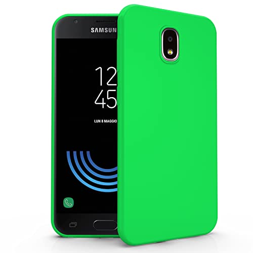 N NEWTOP Cover Compatibile per Samsung Galaxy J7 2017, Custodia TPU SOFT Gel Silicone Ultra Slim Sottile Flessibile Case Posteriore Protettiva (Verde)