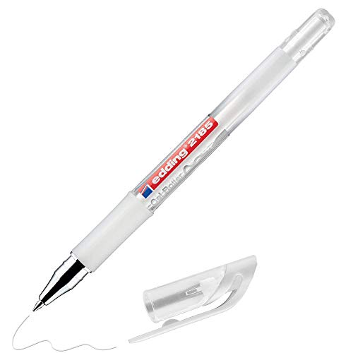 edding 2185 - Penna gel a sfera bianca - 1 penna - 0,7 mm - penna gel per scrivere, dipingere, mandala, bullet journal - Penna gel bianca