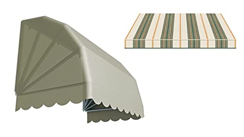 Generico Tenda da Sole Modello CAPPOTTINA a 4 Raggi Realizzata in Tessuto Acrilico Tempotest Parà, Struttura Bianca (150 x 80 cm) (Verde 2)