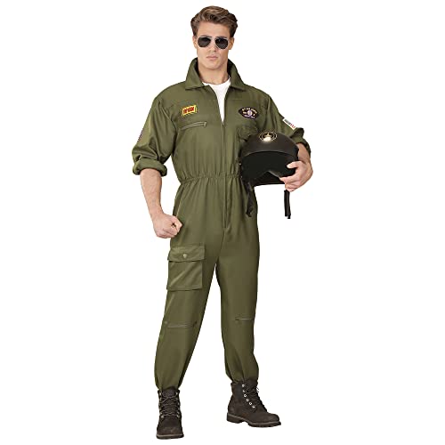 Widmann - Costume da Pilota di Jet da Combattimento, tuta, festa a tema, carnevale