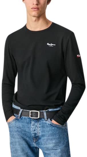 Pepe Jeans Original Basic 2 Long N, T-Shirt, Uomo, Nero (Black), L