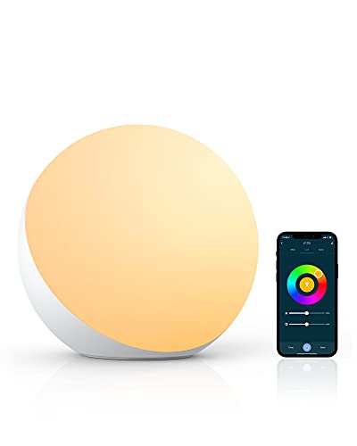 Hifree Lampada da Comodino, Lampada da Tavolo Compatibile con Alexa e Google Home, Dimmerabile RGB Cambia Colore e Tunable Luce Notturna