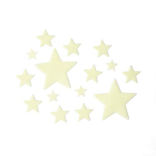 Legami - Super Stars, Stelle Fosforescenti Adesive, L Max 7 cm, in PVC, si Caricano Durante il Giorno con la Luce e la Rilasciano di Notte, 24 Stelle, 3 diverse Misure