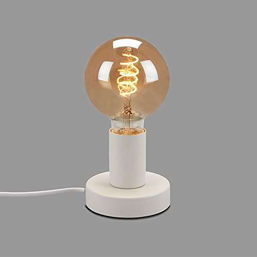 BRILONER - Lampada da tavolo, lampada da comodino, abat-jour, 1 x E27, max. 10 Watt, con interruttore sul cavo, bianco, 100 x 90 mm (DxH)