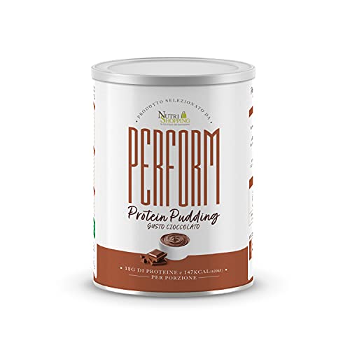 Perform Protein Pudding Gusto Cioccolato, Preparato Ad Alto Contenuto Proteico, Budino Proteico Povero in Grassi e Zuccheri, Ricco in Vitamine e Minerali, 147 Calorie, 540 gr, 12 Porzioni