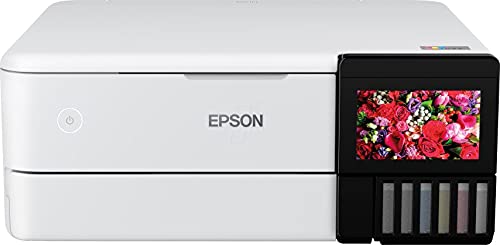 Epson EcoTank ET-8500 Stampante Multifunzione per Copia, Scansione, Stampa in Formato A4, 5 Colori, Ultraconveniente, Stampa Fotografica Duplex, Gestione dei Supporti a 5 Vie, WiFi, Ethernet, Display