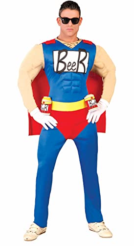 Guirca-80743 Costume Beerman/Supereroe Adulto, Blu,Rosso e Giallo, Large, 80743.0