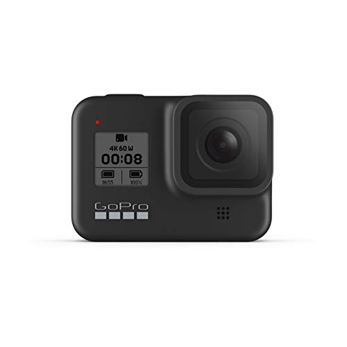 GoPro HERO8 Black - Fotocamera digitale impermeabile 4K con stabilizzazione ipersfondata, touch screen e controllo vocale - Streaming live HD