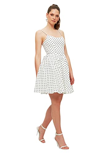 Trendyol Abito a Pois Bianchi Casual, 44 Donna