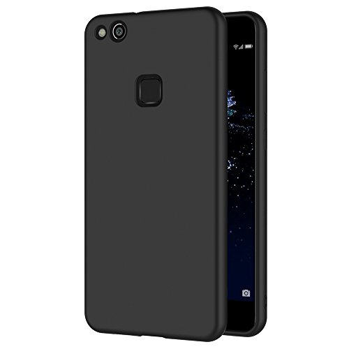 AICEK Cover per Huawei P10 Lite, Cover P10 Lite Nero Silicone Case Molle di TPU Sottile Custodia per Huawei P10 Lite