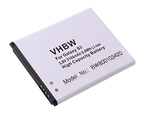 vhbw batteria compatibile con Samsung Galaxy GT-i9301, S3 Neo, S3, GT-i9305 LTE, GT-i9305, S3 LTE smartphone cellulare (2100mAh, 3,7V, Li-Ion)