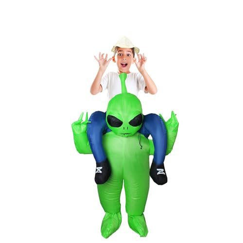 VICBAY Costume alieno gonfiabile- Costume gonfiabile Halloween travestimento rapimento alieno Costume gonfiabile super divertente con sistema gonfiabile per Natale Cosplay Party, taglia unica bambino