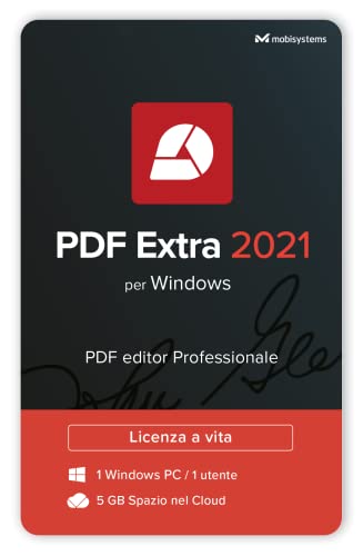 PDF Extra 2021 - PDF Editor Professionale – Modifica, Proteggi, Annota, Converti, Compila e Firma PDF - 1 Windows PC / 1 Utente/ Licenza a Vita