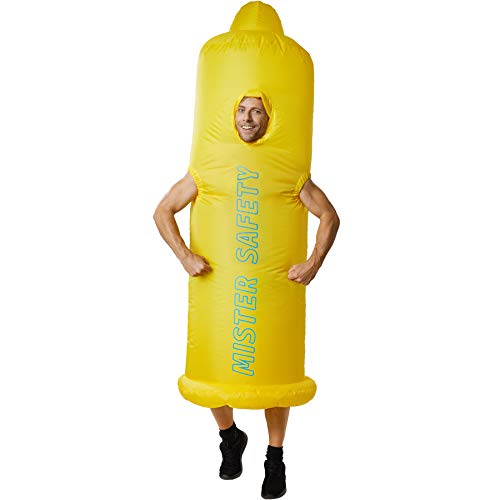 dressforfun 302362 - Costume Unisex Adulti Costume Gonfiabile - Preservativo, Abito con Scritta Mister Safety