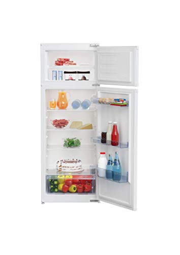 BEKO - BDSA250K3SN, frigorifero e freezer combinati, zona 0°C, sistema di porta a traino, a nicchia: 145 cm, 37 dB, bianco.